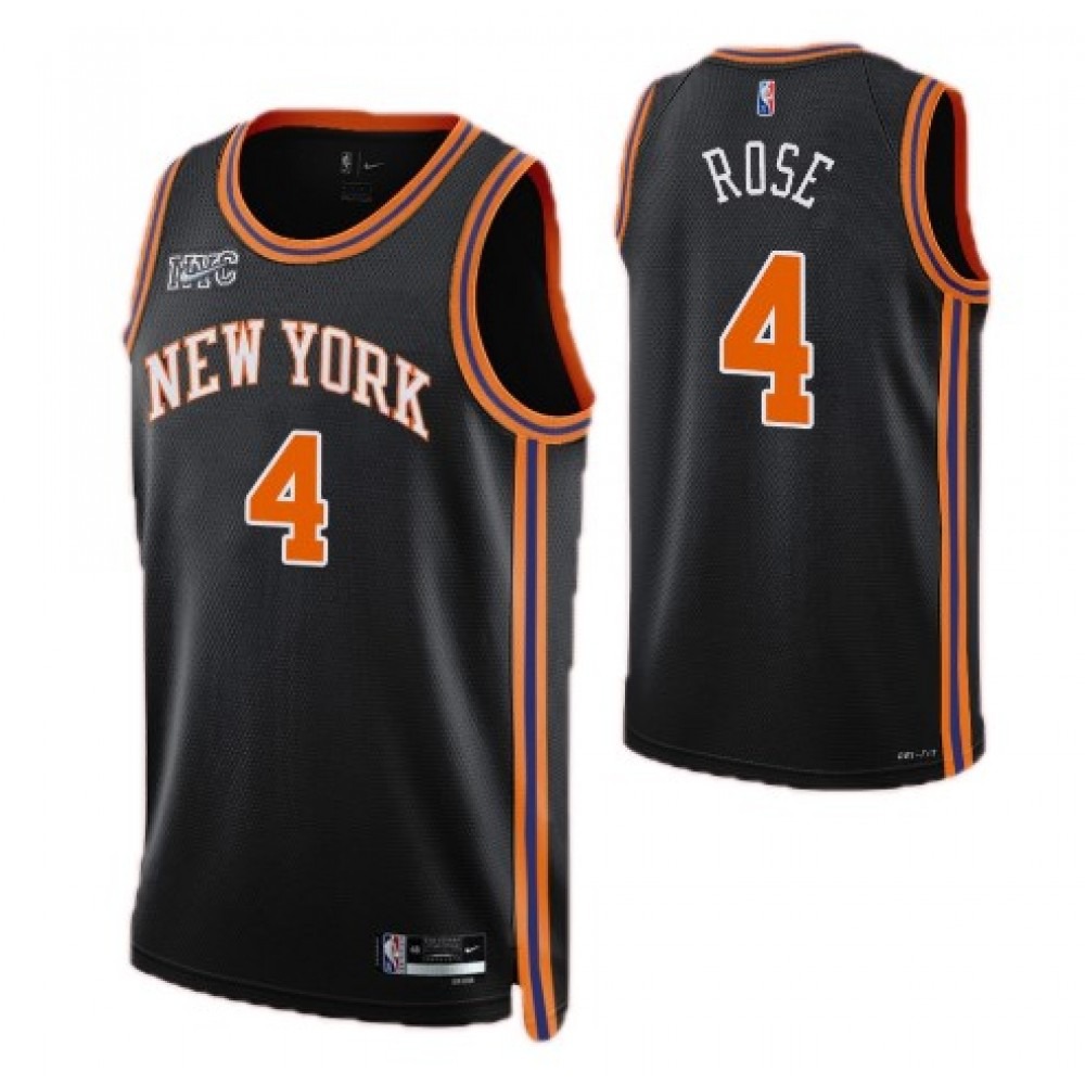 Men's New York Knicks Derrick Rose #4 Black 2021/22 Swingman NBA Jersey - City Edition-Pro Kit Vault | Brand New 26/27 Sports Jerseys